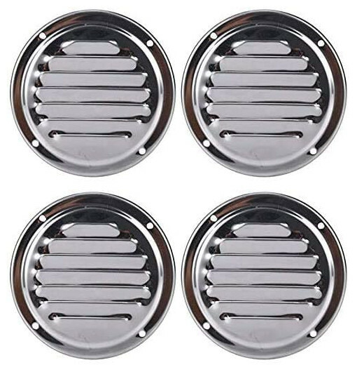 4X 4″ Round Louvre Air Vent Stainles Steel Marine Boat Ventilation Hardware