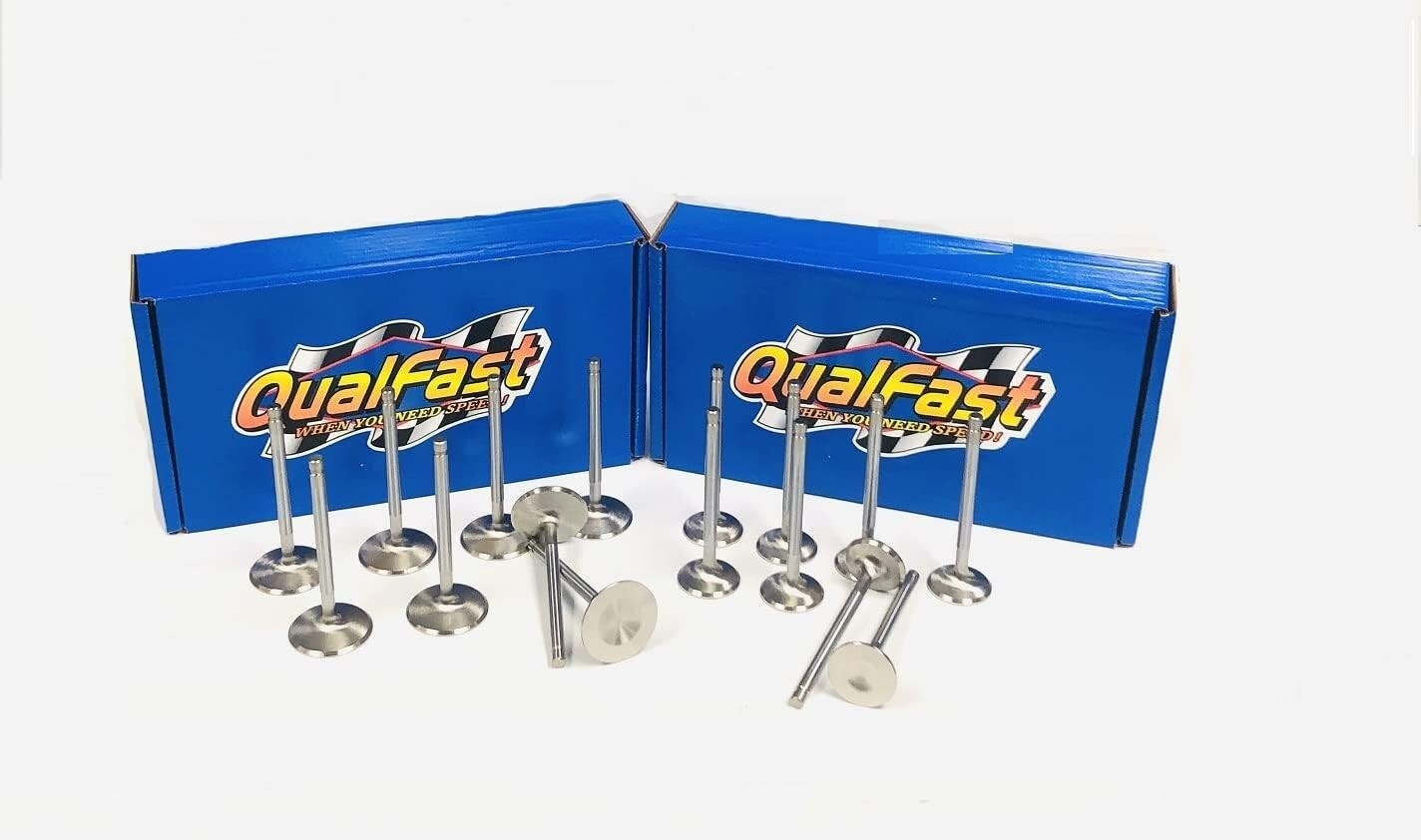 +.100″ Long 2.02″ Intakes & 1.60″ Exhaust Stainless Steel Valve Set SB Chevy