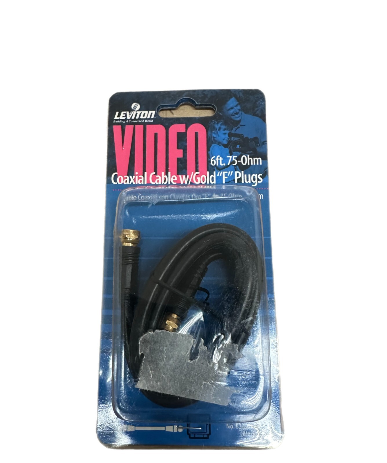 Leviton Black 6′ Coaxial Video Cable F-Type Connector C5851-6