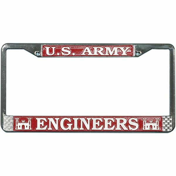 US ARMY CORPS OF ENGINEERS METAL LICENSE PLATE FRAME – MADE IN USA!