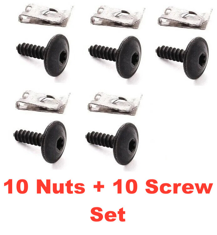 10set Speed U-Nut Clip + Torx Tapping Screw Fit VW & Audi N10433701,N90775001