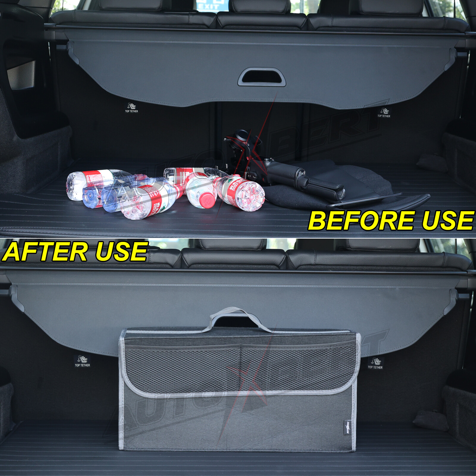 1xLarge Folding Car Rear Trunk Cargo Organizer Truck Luggage Storage Box Bag Bin