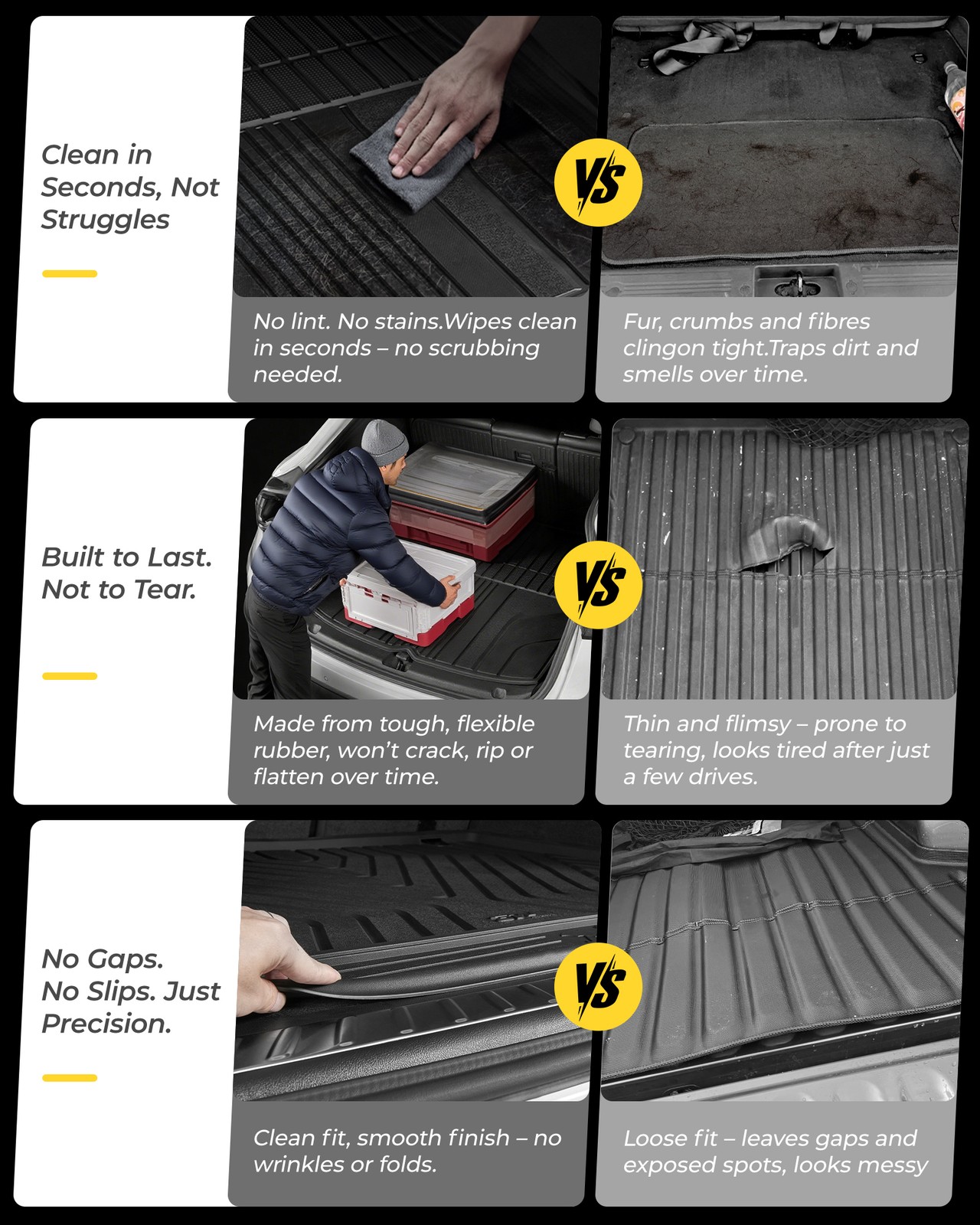 3W Cargo Mat & Backrest Mat for 2022-2026 Jeep Grand Cherokee Accessories 5-Seat