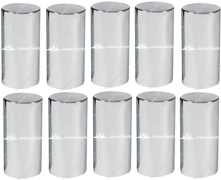 (10) 33mmx4 1/4″ Chrome Plastic Cylinder Nut Cover – Thread-On United Pacific