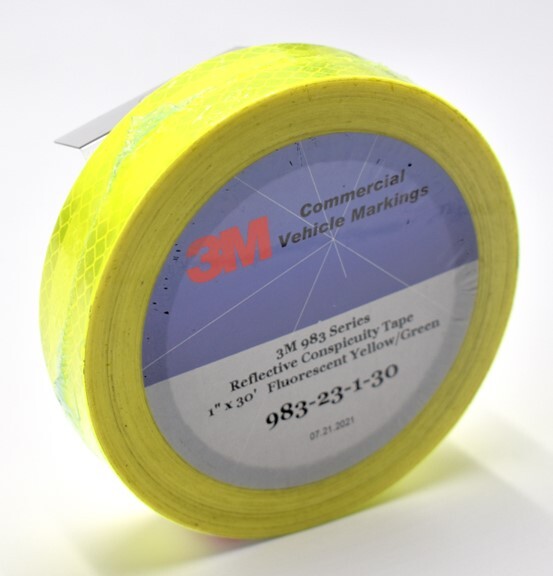 3M Fluorescent Yellow-Green 983-23 Retro Reflective Marking Tape 1″ x 30′ Roll