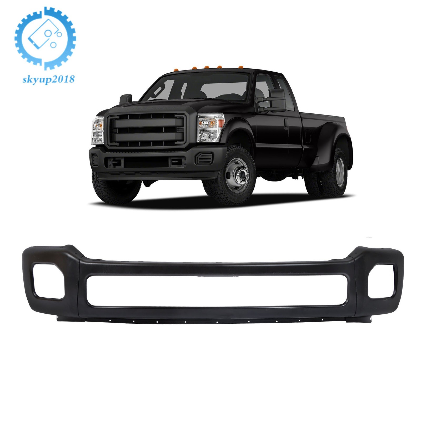 Split For F-250 F-350 Super Duty 11-2016 Front Bumper Face Bar BLK BC3Z17757CPTM