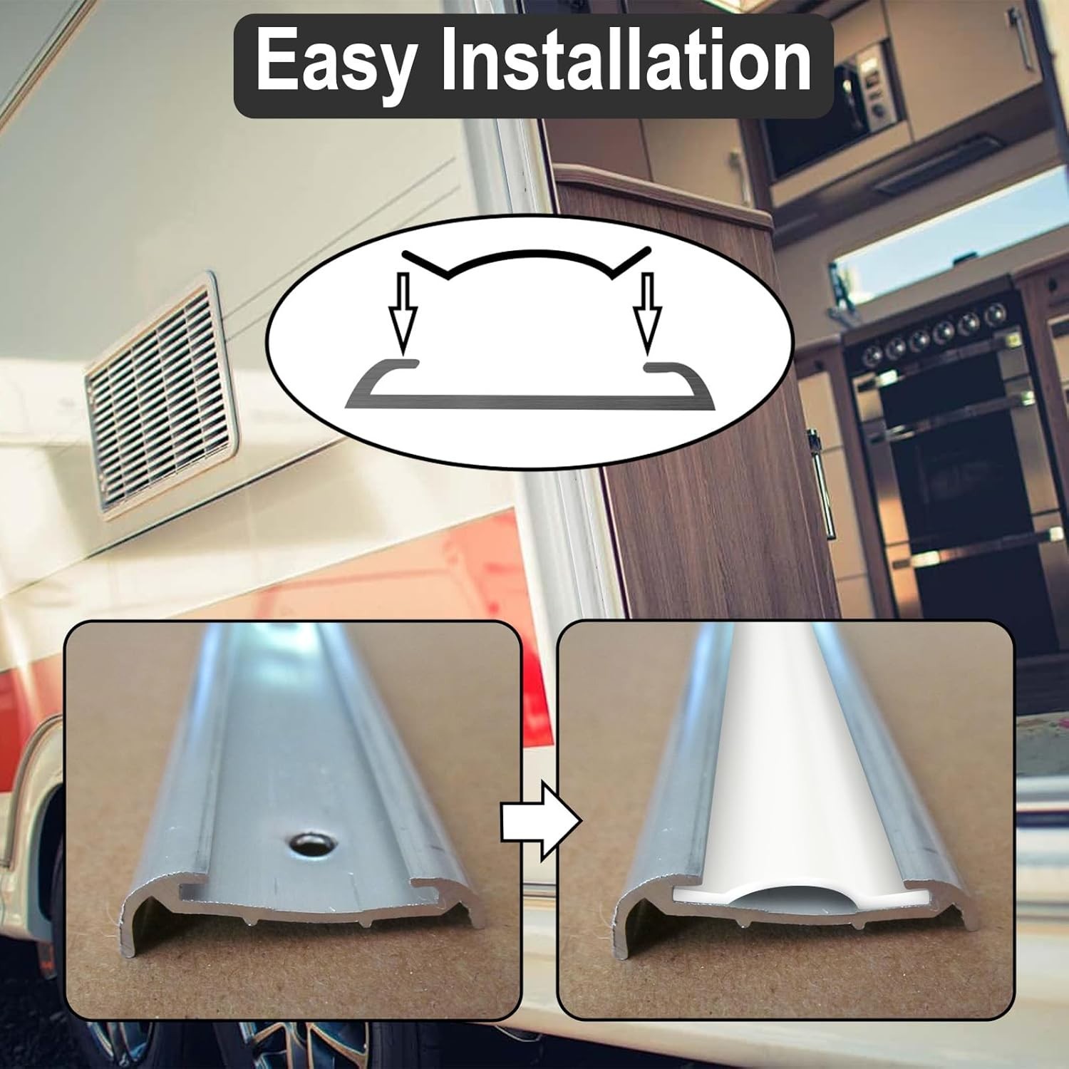 Easy Install 0.875” Heavy-Duty Vinyl RV Trim – 25 ft for Enhanced Appearance