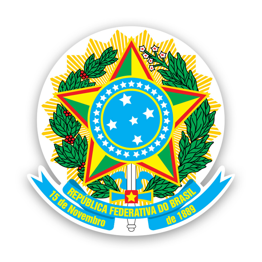 Brazilian Coat of Arms Sticker Decal – Weatherproof – brazil flag bra br coa