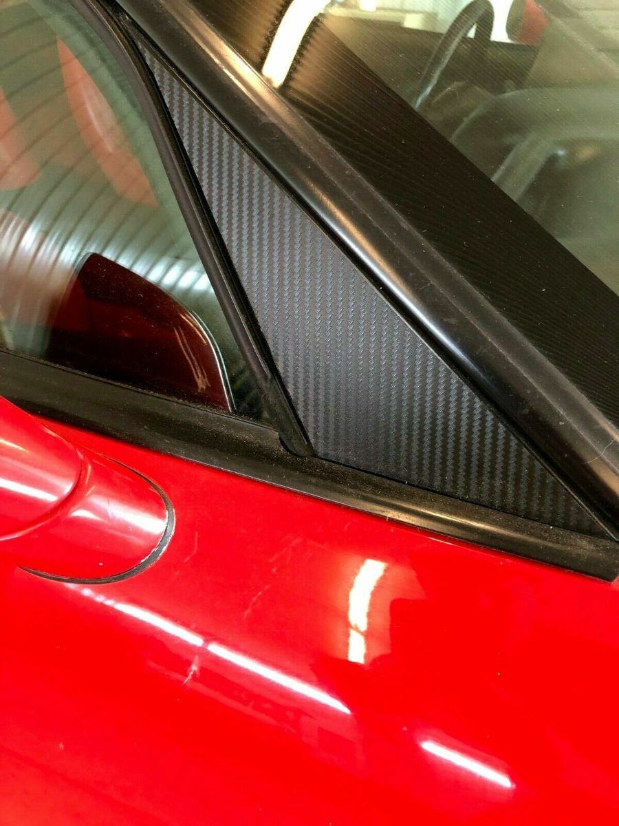Black Carbon Fiber Decal A Pillar Trim for 97-2004 C5 Chevrolet Corvette