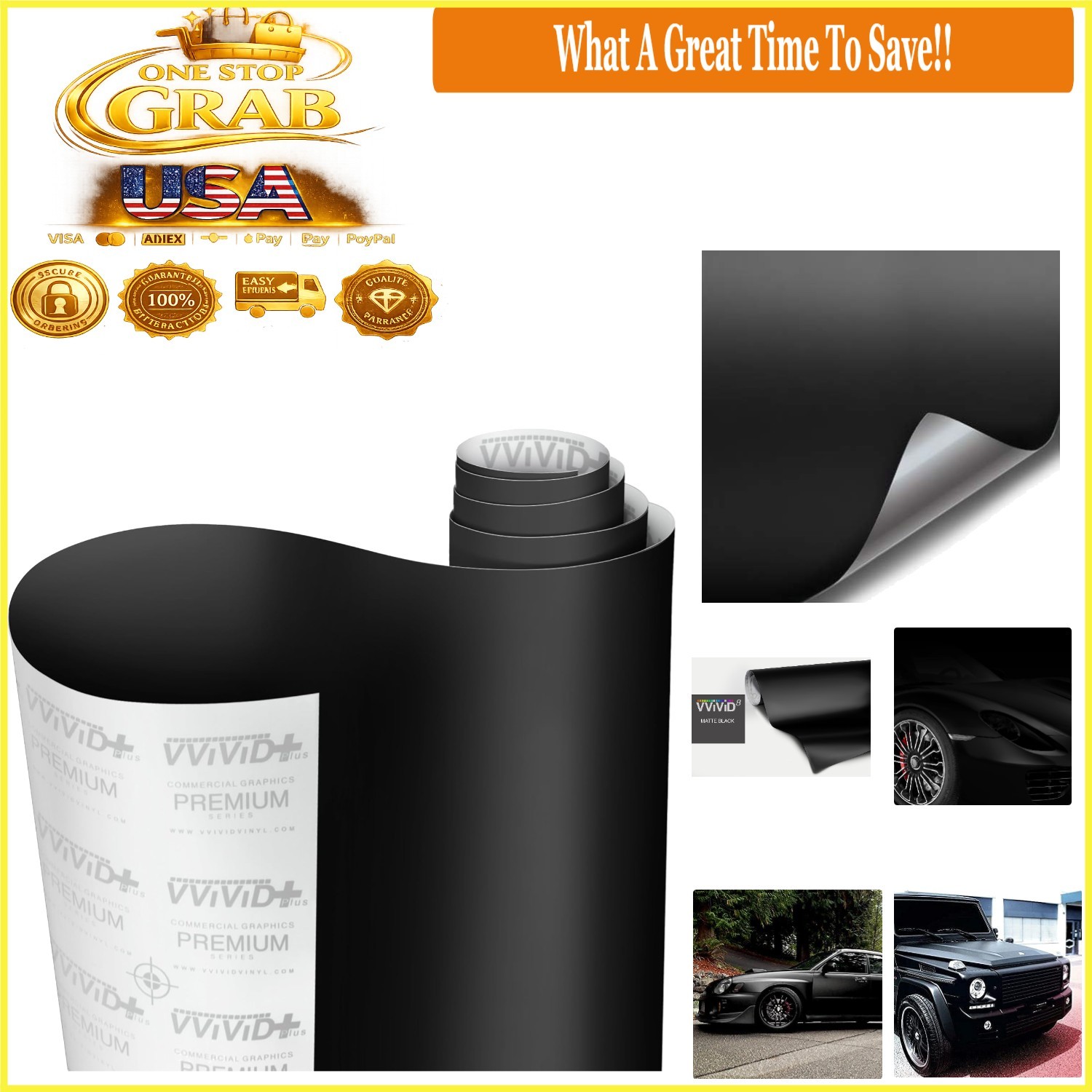Black Matte Car Wrap Vinyl 3MIL Air Release 8×0.5ft for DIY & Auto