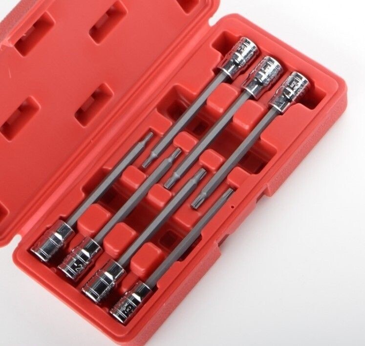 7pc Tamper Star Bit Socket Set 3/8″ Drive LONG Extended Auto Shop Tool TH10-TH40