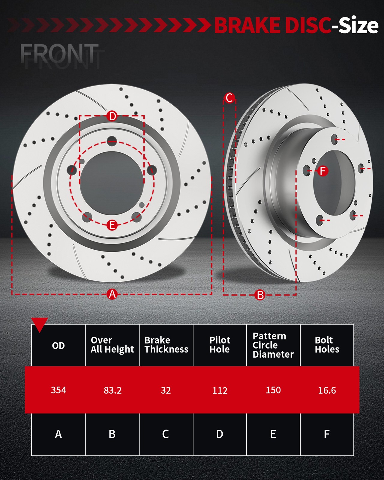 13.94″ Front 13.58″ Rear Drilled Rotors Pads Kit Fit Toyota Tundra Sequoia LX570