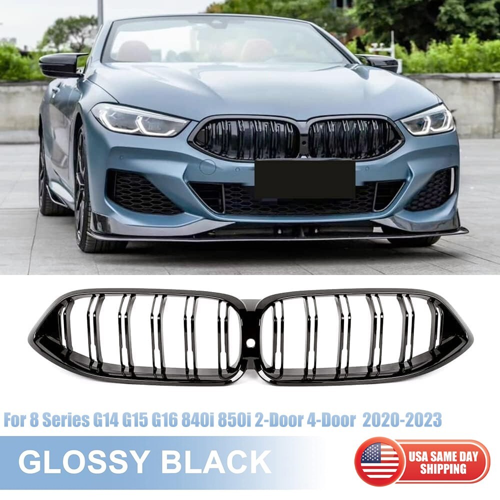 20-23 G14 G15 G16 8-Series 840i M850i Gloss Black Front Kidney Dual Line Grille