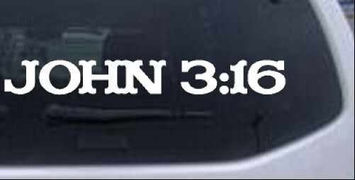 John 3:16 Car or Truck Window Laptop Decal Sticker 4X0.5