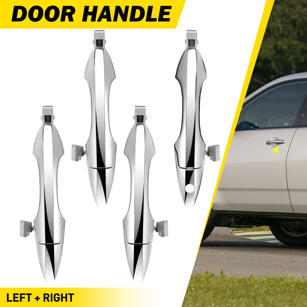 4Pcs Front & Rear Exterior Door Handles Set For 2007-2013 Acura MDX Base Chrome