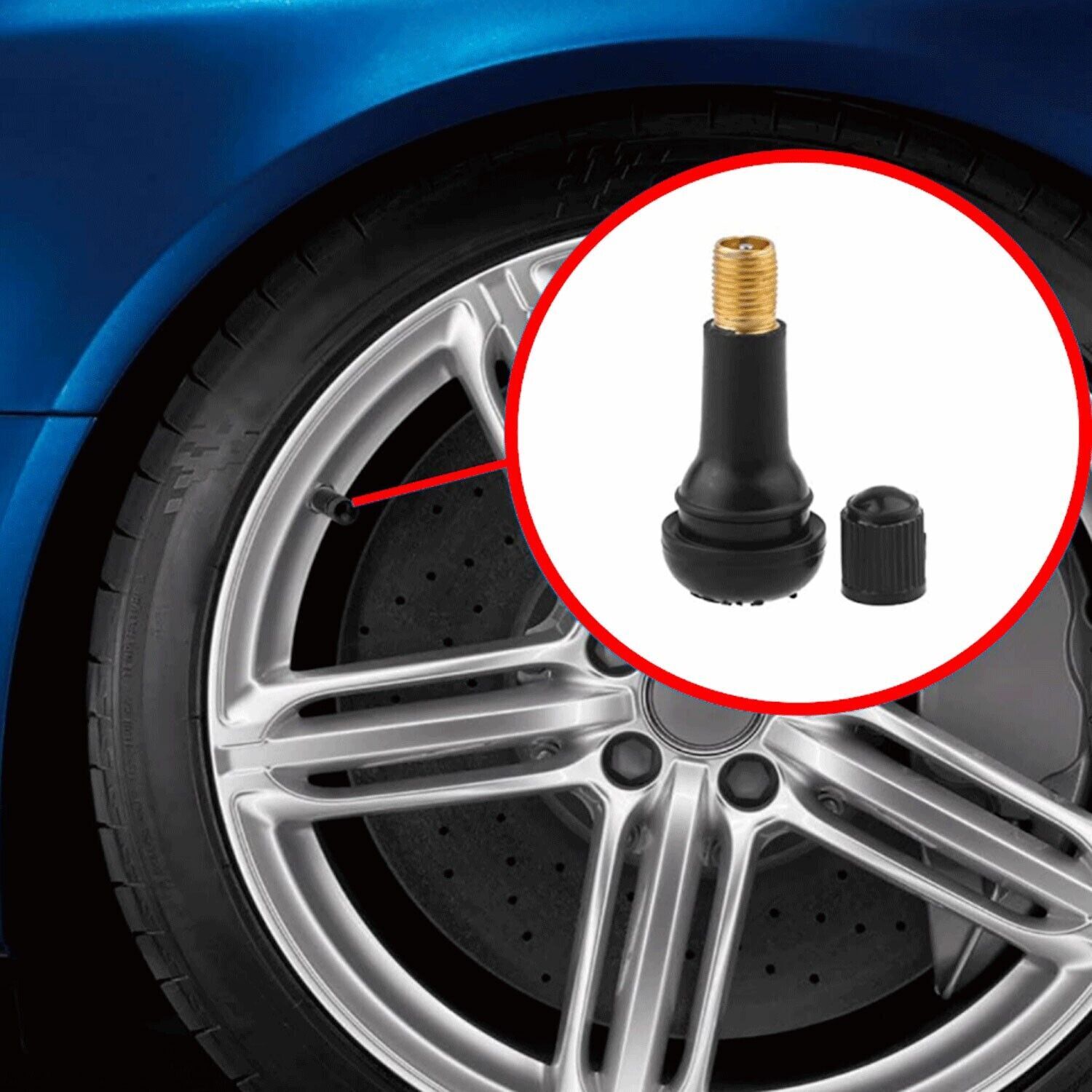 Tire VALVE STEMS TR 413 Snap-In Car Auto Short Rubber Tubeless Tyre Black