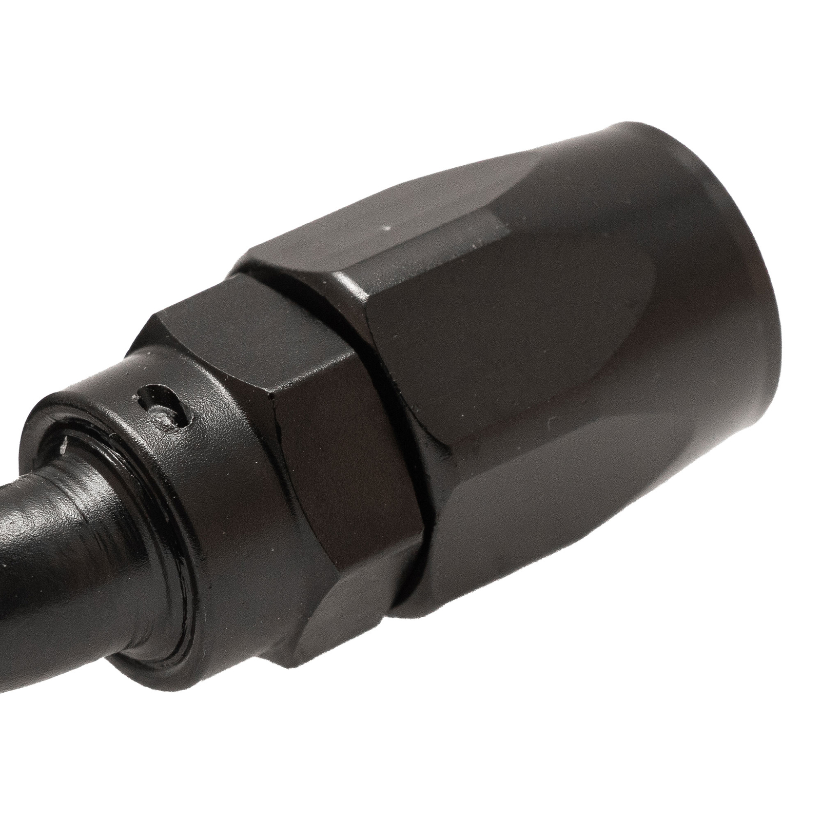 Black 6AN(9/16-18 UNF) Hose End Fitting 150 Degree Swivel for CPE Braided Hose.
