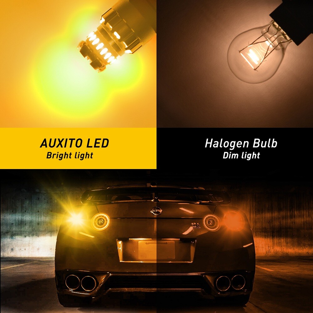 AUXITO 4157 3156 3157 LED Signal Turn Light Bulbs CANBUS Anti Hyper Flash Amber