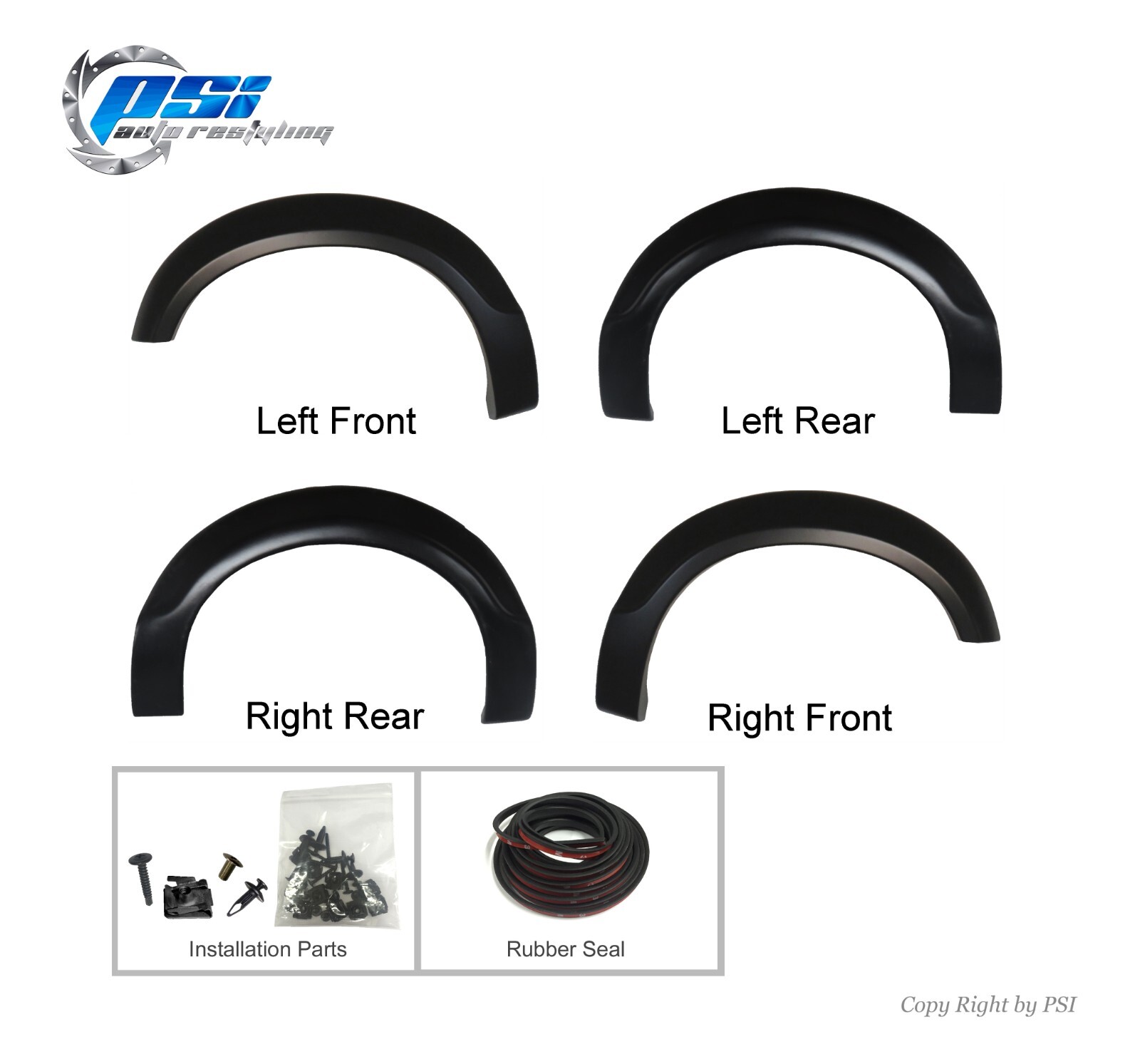 OE Style Fender Flares Fits Ford F-250, F-350 Super Duty 08-10 Paintable Finish
