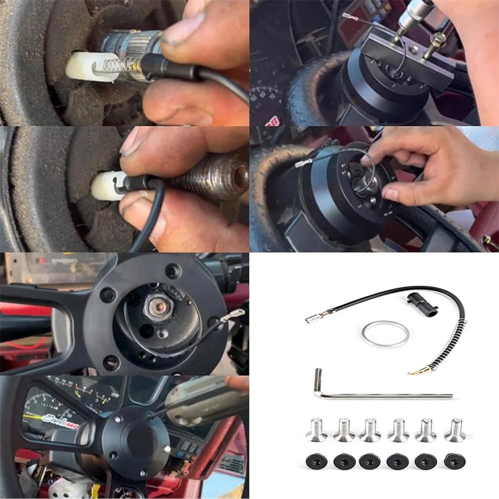 5 & 6 Hole Steering Wheel Black Hub Adapter ( Flaming River, Ididit, GM, Chevy)