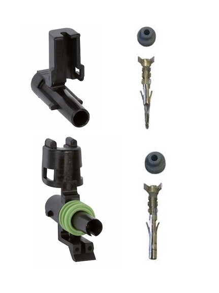 DELPHI WEATHER PACK 1 CAVITY CONDUCTOR CONNECTOR KIT 16-14 GA – TWO SETS