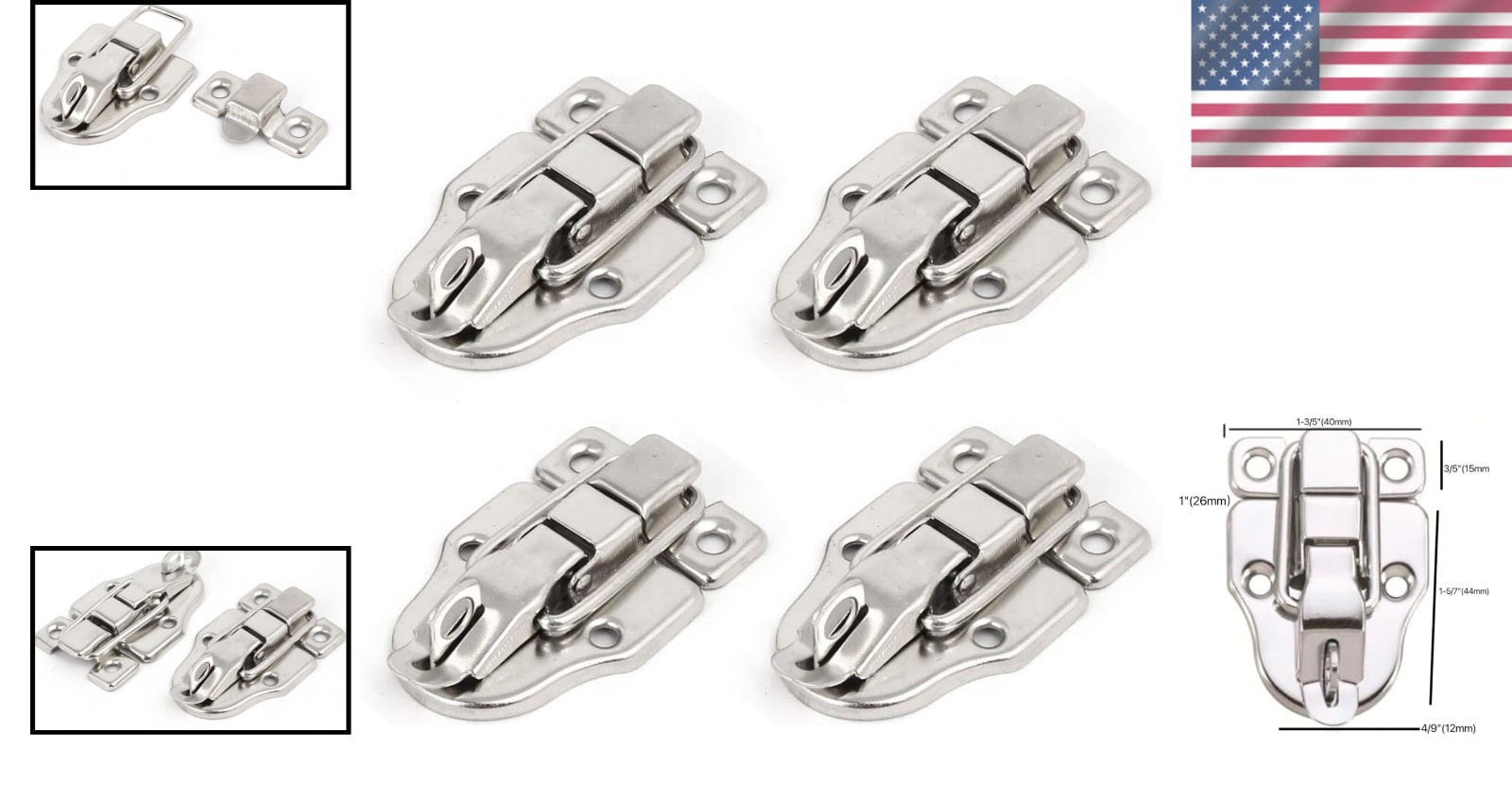 Durable Chrome-Plated Hasp Latch Pack for Secure Toolbox Closure – 3.15″ x 1.77″