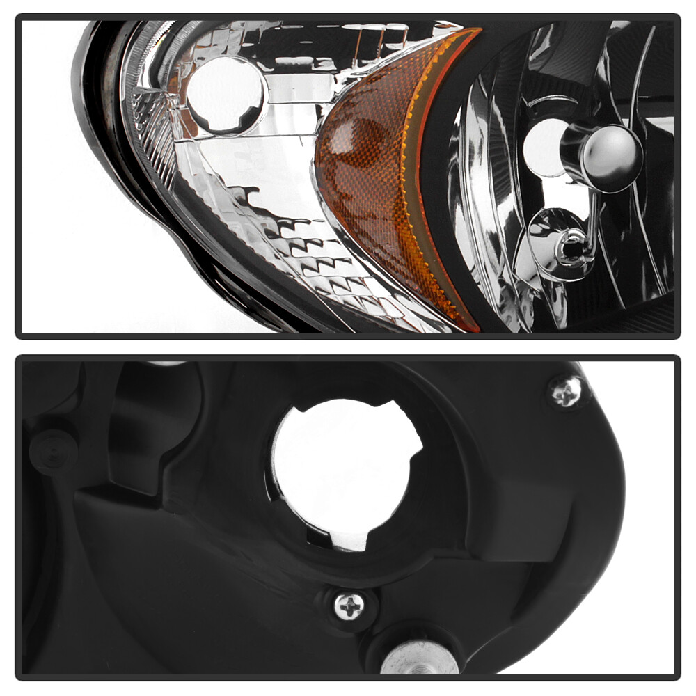 Black 2006-2010 Chrysler PT Cruiser Headlights Headlamps Aftermarket Left+Right