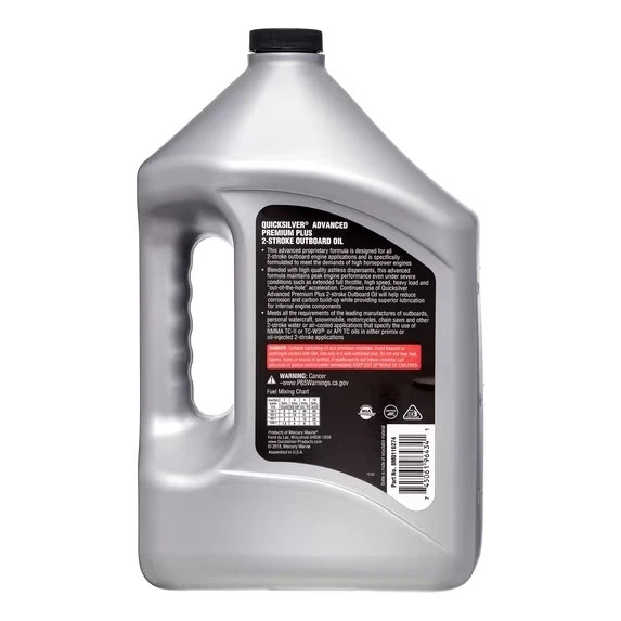 Quicksilver Premium Plus 2-Stroke Synthetic Blend Marine Oil – 1 Gallon