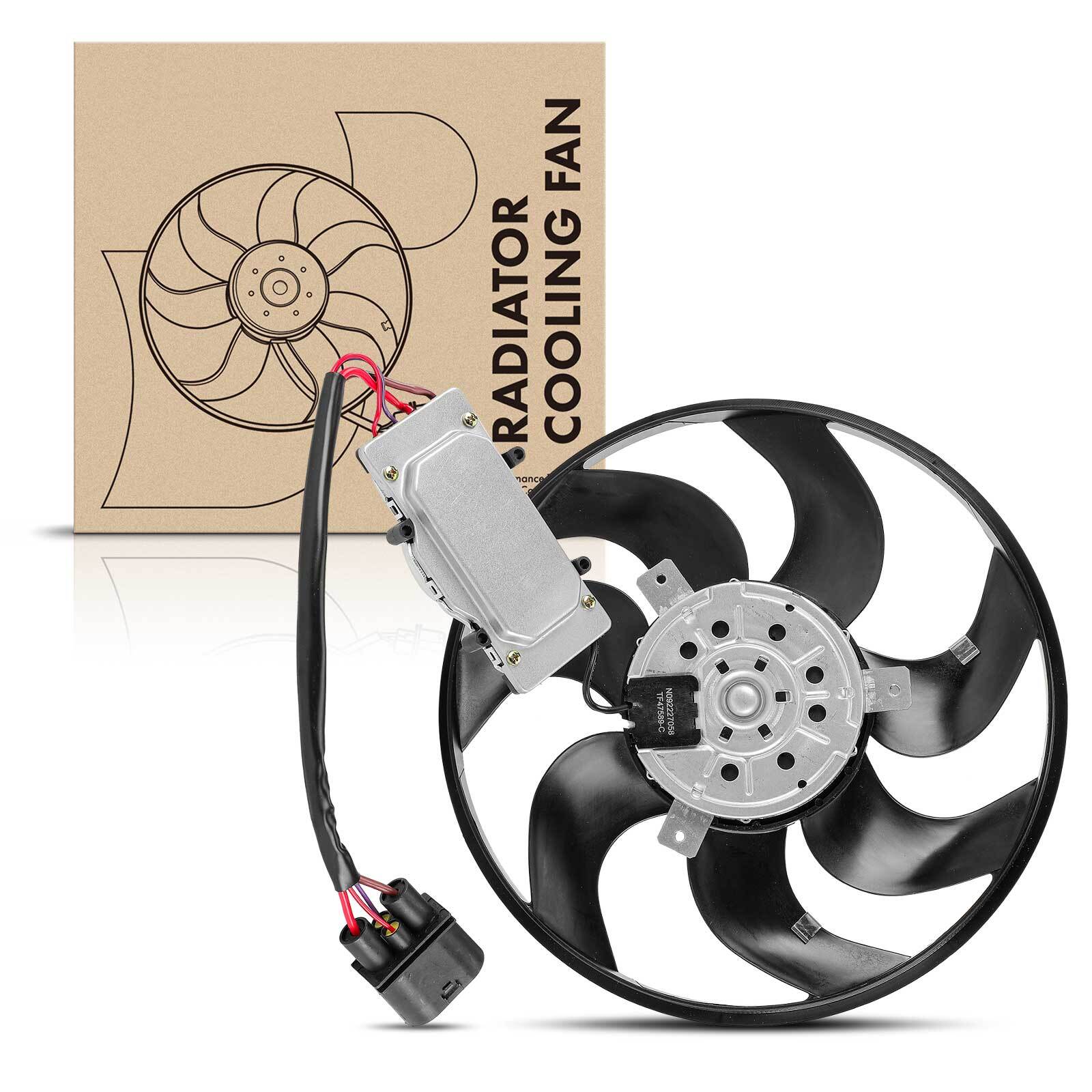 Radiator Cooling Fan Assembly w/ Control Unit for Audi Q7 Volkswagen Left Side