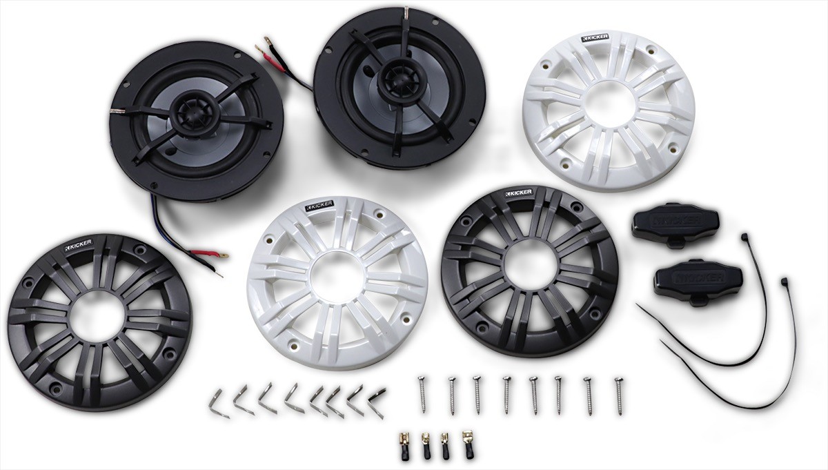KICKER 45KM42 All-Weather 4″ 2-way 2 Ohm Speakers