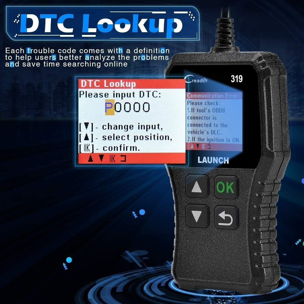 LAUNCH CR319 OBD Scanner OBD2 Code Reader Car Check Engine Fault Diagnostic Tool