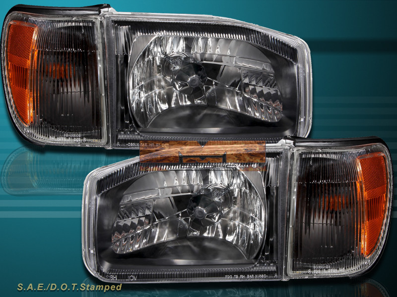 For 99-04 Nissan Pathfinder 4D Headlight Black Housing w/Corner Lights
