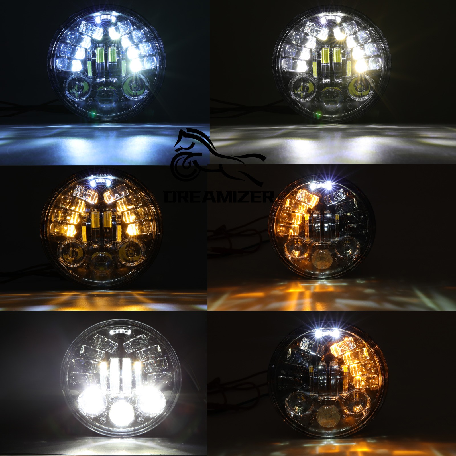 5.75″ 5-3/4″ LED Headlight Hi/Lo Turn Signal For Ice Bear Mad Dog 150cc Scooters