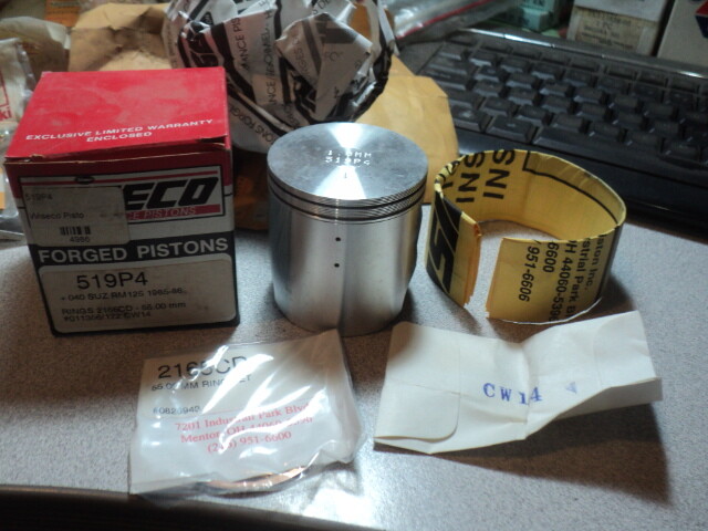 PISTON WISECO FITS 1985-86 SUZUKI RM125 RM 125 55.00 MM .040 NOS 519M05500 519P4