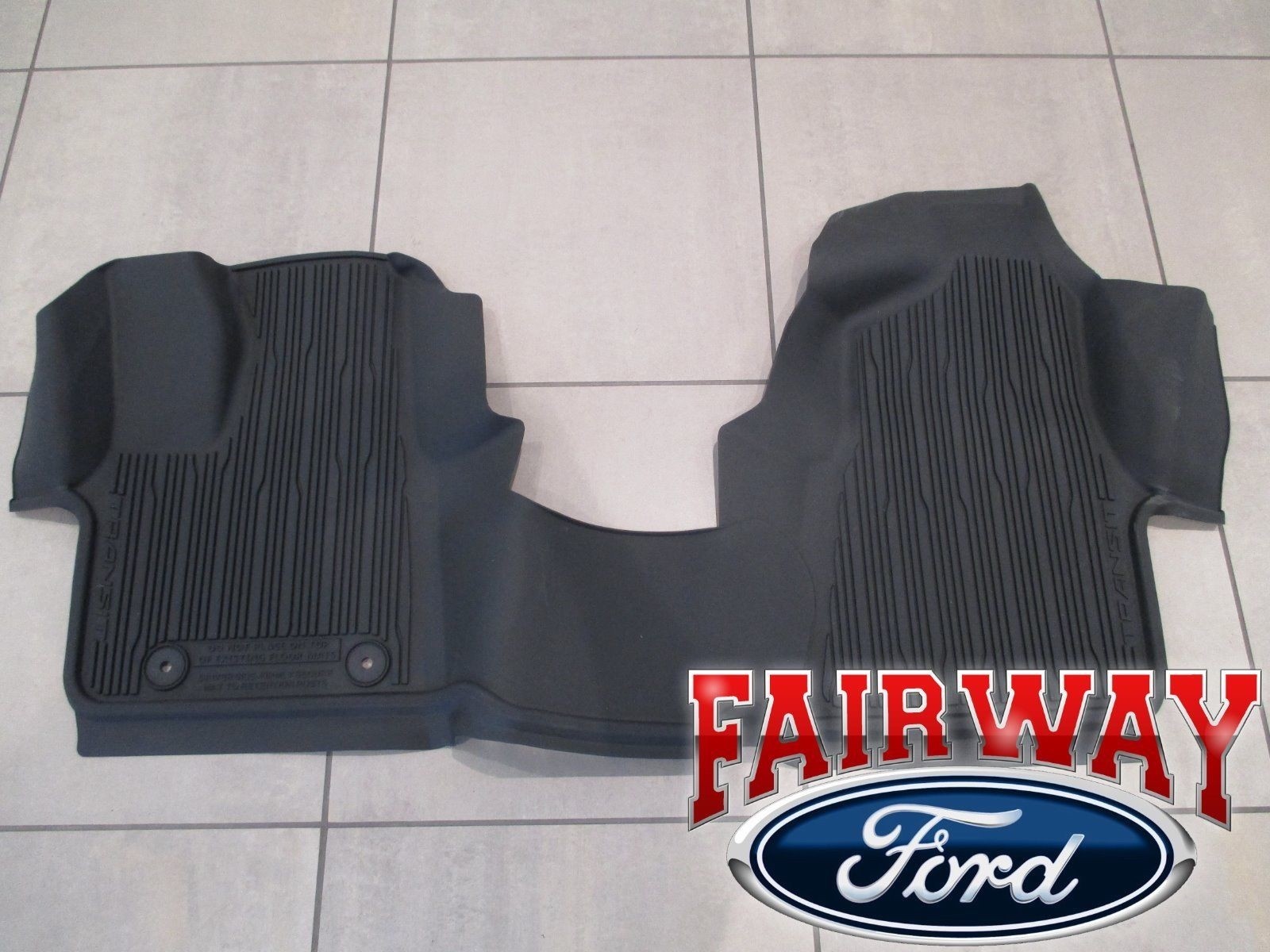 17 thru 24 Transit OEM Ford Tray Style Rubber Tray Floor Mat Set 2-pc for CARPET