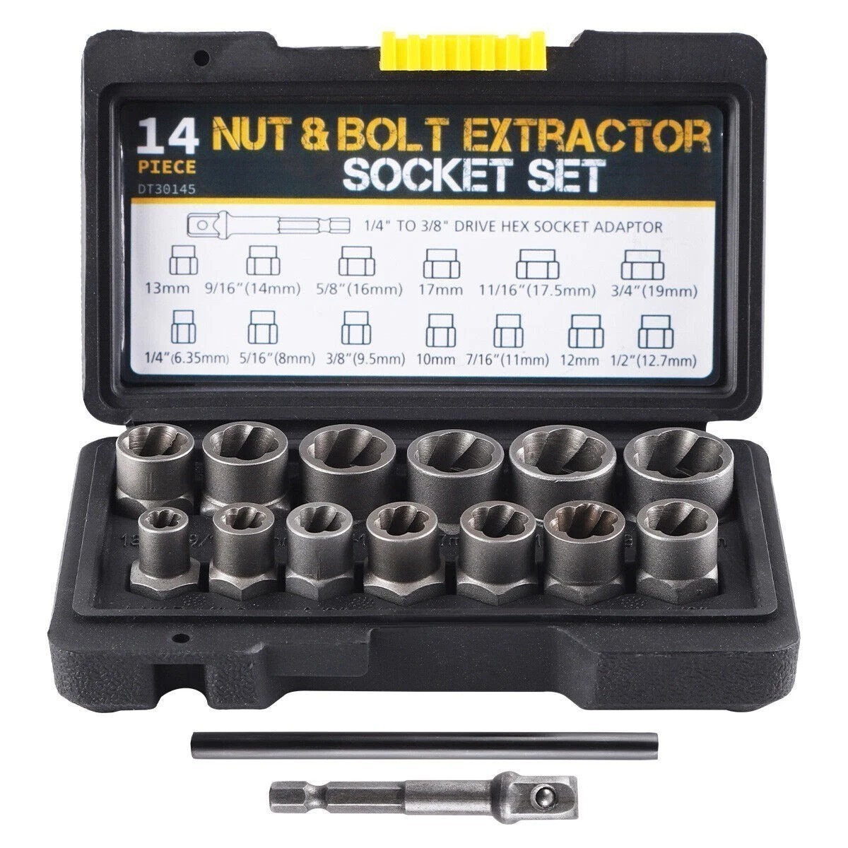 15Pcs Nut & Bolt Extractor Kit, of Bolt Removal Tool Set, Extractor Socket Tool