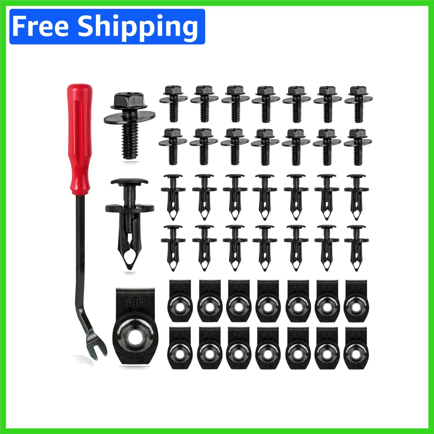 Durable 45PCS Car Body Bolt Assortment – Universal Fasteners for Engine Covers
