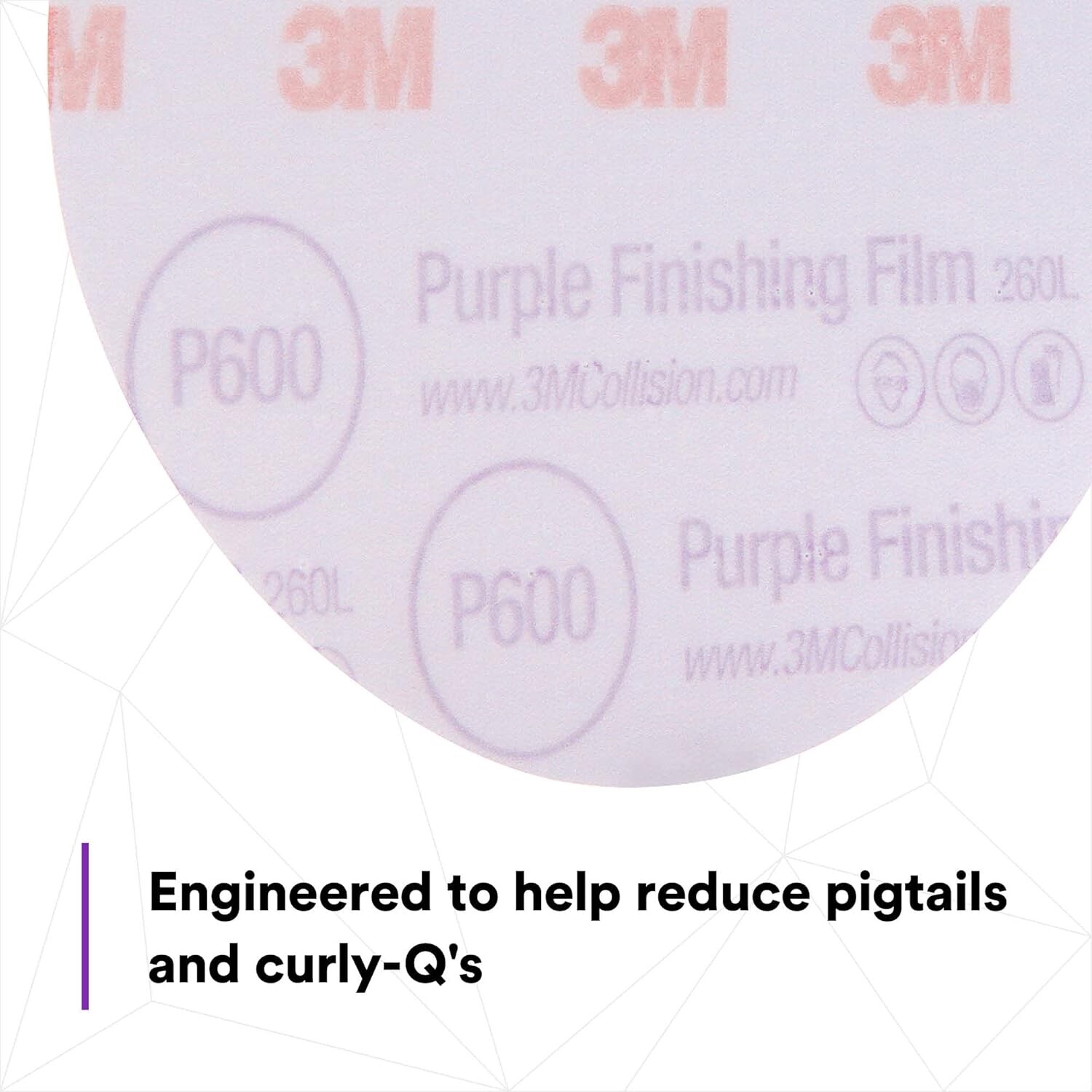 3M 30666 Purple Finishing Film Hookit Disc (2000 Grit, 6 inch, 50 Pcs)