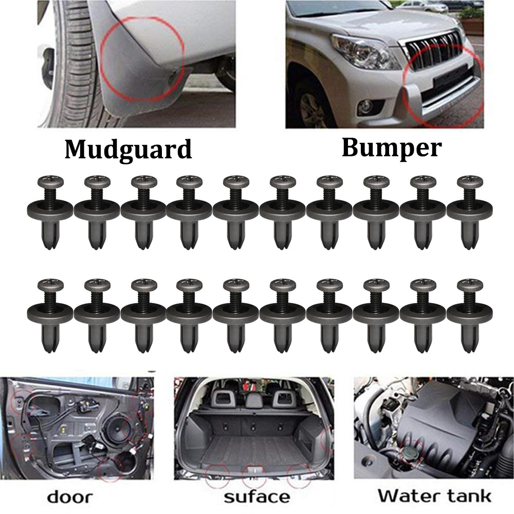 50pcs 6mm Hole Plastic Rivets Fastener Push Clip Auto Retainer Fastener for car