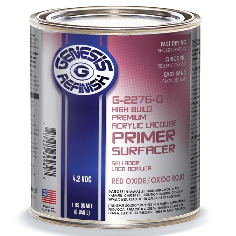 GENESIS REFINISH G-2276-Q HIGH BUILD RED LACQUER PRIMER QUART – FREE SHIPPING!
