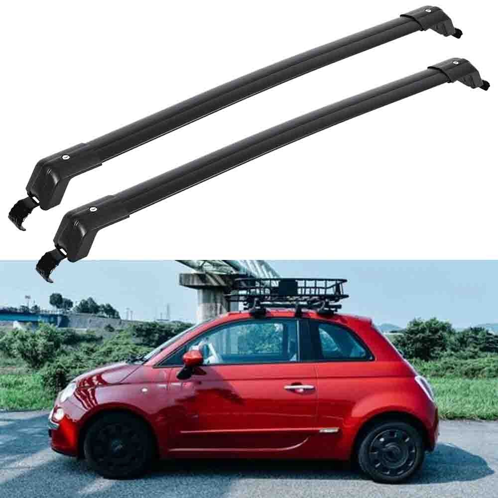 For Fiat 500 Sport Car Roof Rack Cross Bar Aluminum Luggage Carrier Kit W/Lock