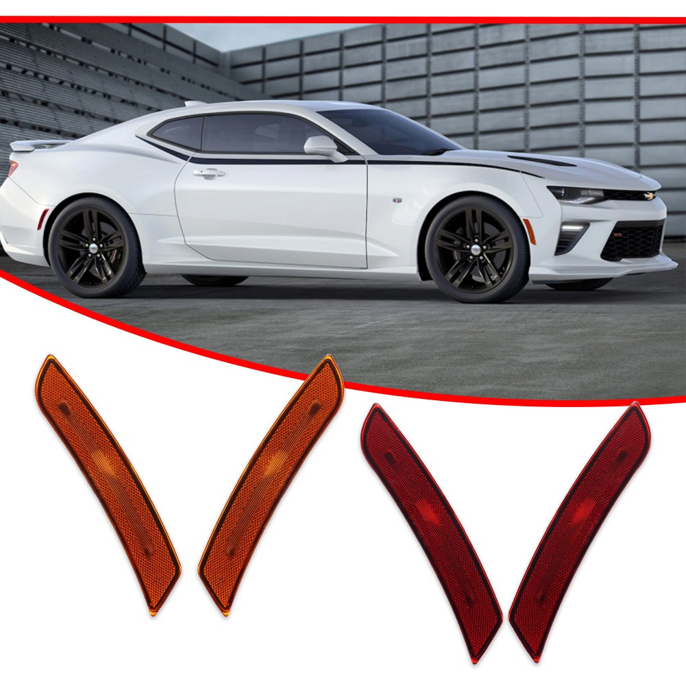4PC Side Marker Light Front Rear Lens For Chevy Camaro 2016-2024 SS LT LS ZL1 RS