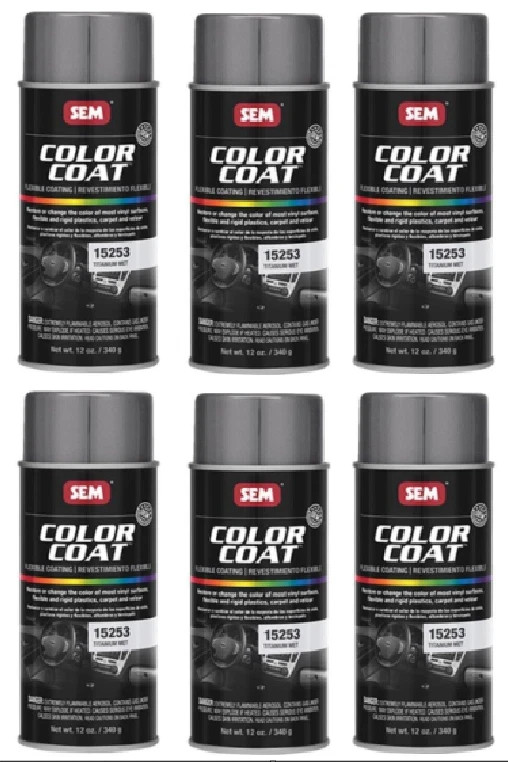 SEM 15253 Color Coat Titanium Metallic Spray Paint Aerosol Can 12 oz. (6 Pack)