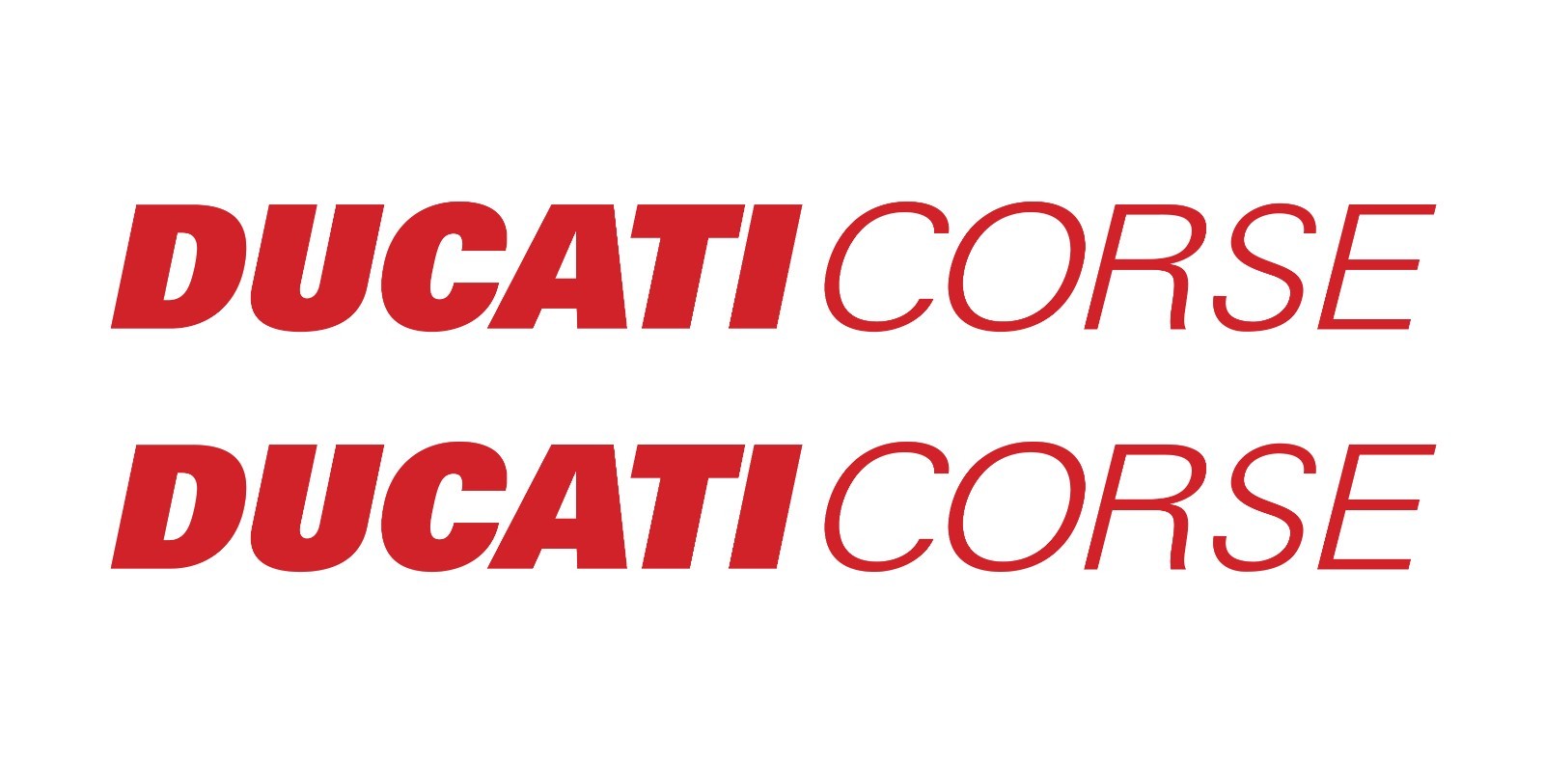 Ducati Corse vinyl decals. 18in. Red . Or Choose your Color.