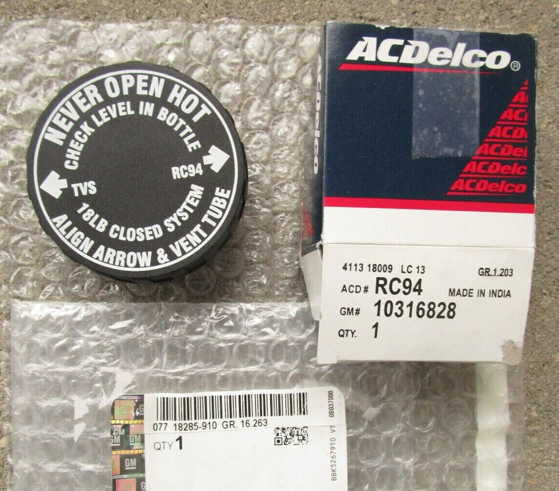 NEW GENUINE GM ACDelco Radiator Cap Fit 1993-2002 Camaro Firebird RC94 10316828