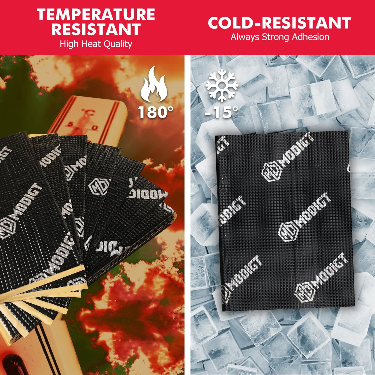 8/10/12 Sheets Butyl Sound Deadener Heat Insulation&Vibration Self-Adhesive Mat