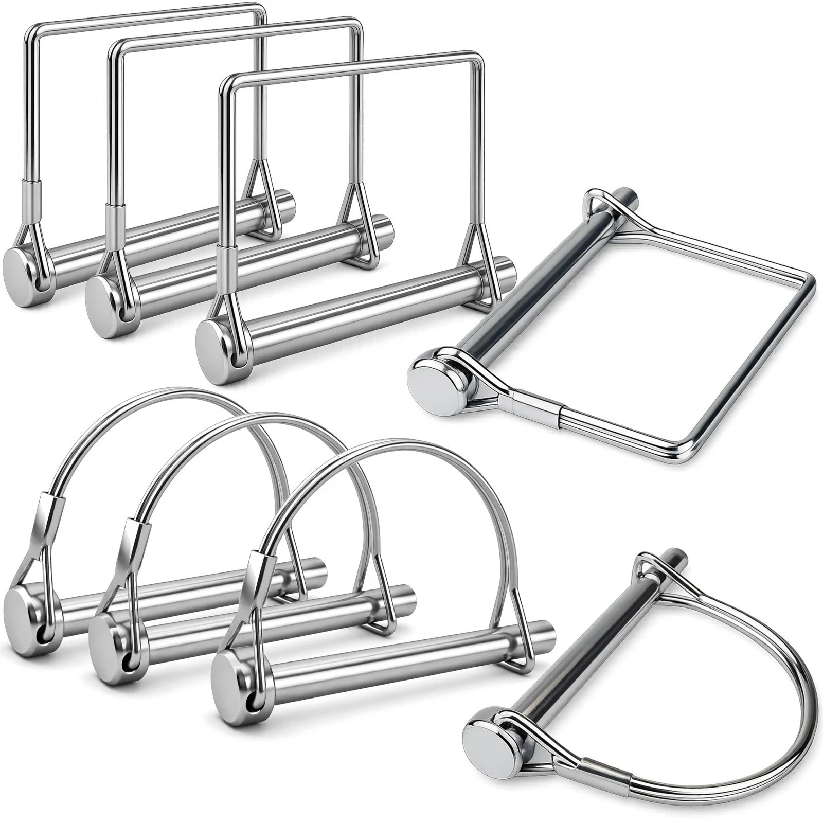 8-Pack Trailer Hitch Pins, 1/4″ x 2-3/4″ Safety Coupler Pin, Zinc-Plated