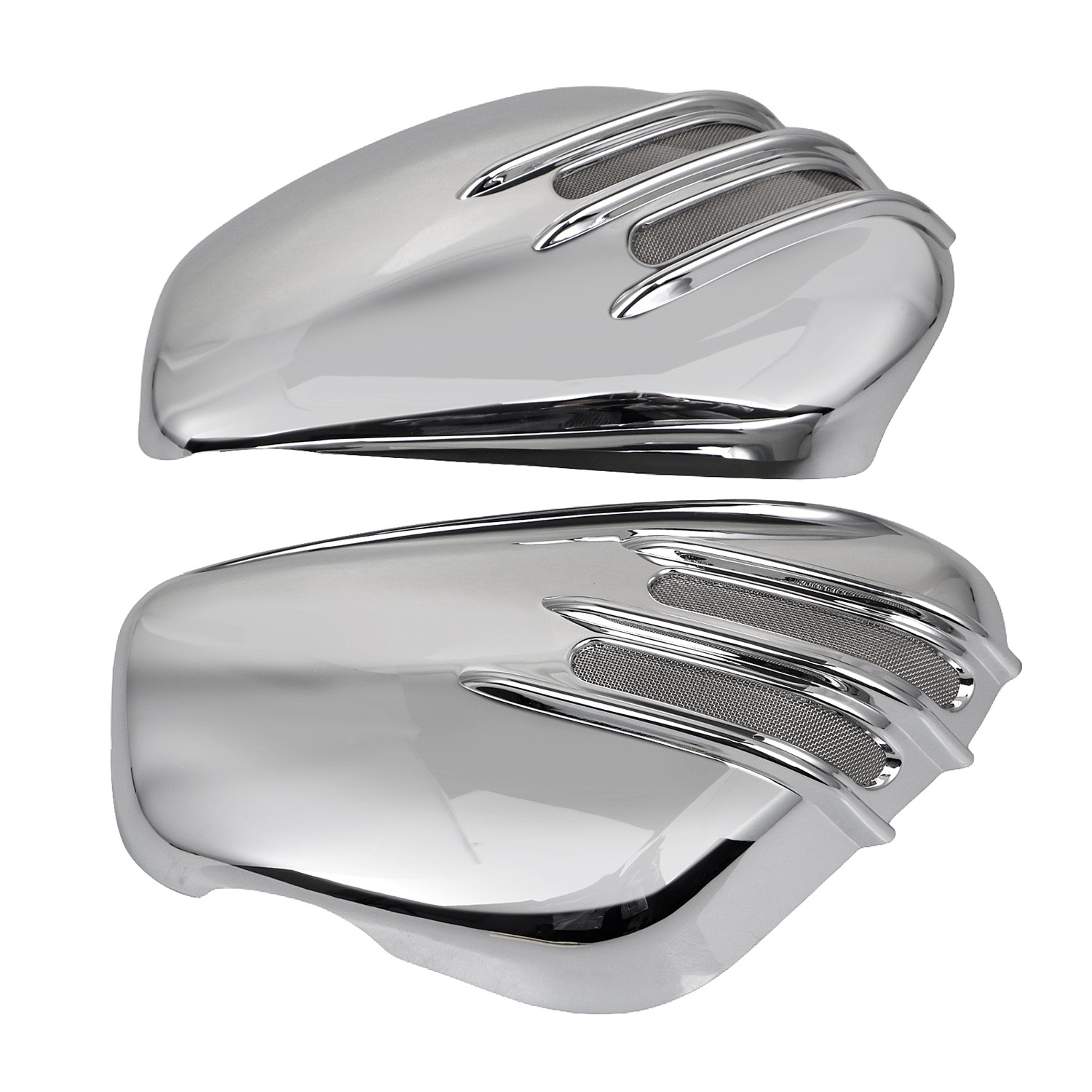 2x Chrome ABS Plastic Battery Side Fairing Covers For Bobber & Speedmaster 1200