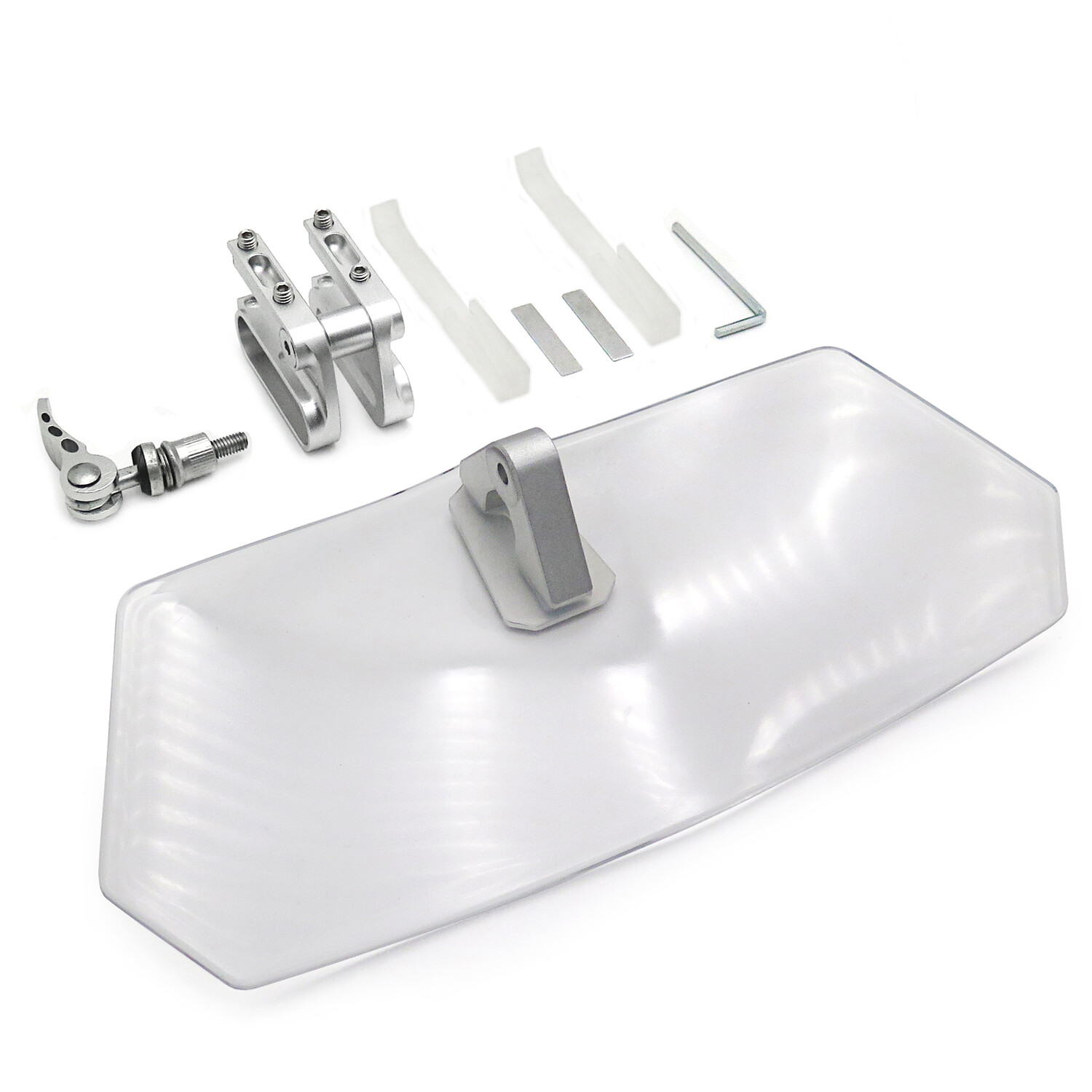 Adjustable Clip On Windshield Extension Spoiler Wind Deflector For Motorcycle