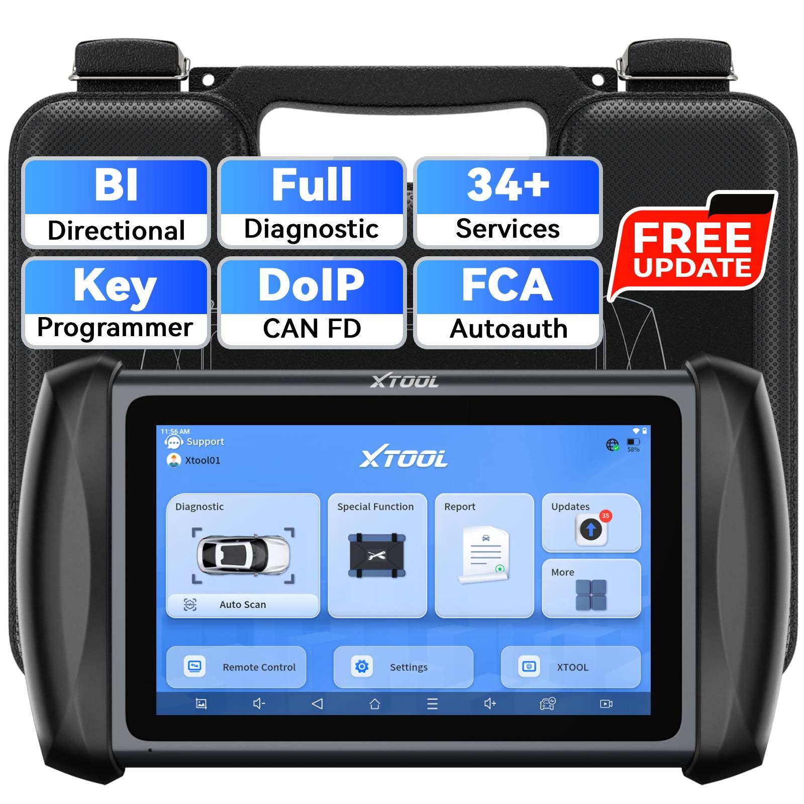 XTOOL IP616 Car Bidirectional Scanner Full System Diagnostic Tool Key Programmer